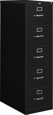 HON® 210 Series 5 Drawer Vertical File Cabinet, Legal, Black, 28"D (HON215CPP)