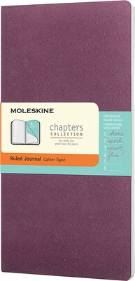 Moleskine Slim-Medium Soft-Cover Ruled Chapters Journal 3-3/4 x 7 Plum Purple (401840)