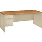 HON® 38000 Series Left-Pedestal Desk, Harvest/Putty, 29 1/2"H x 72"W x 36"D