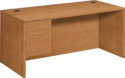 HON® 10500 Series Left Pedestal Desk 66"W, Harvest, 29 1/2"H x 66"W x 30"D
