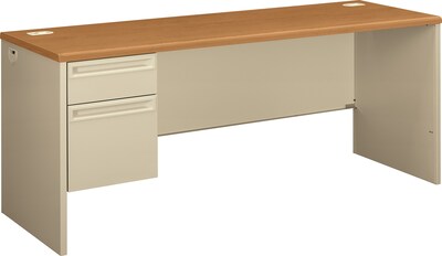 HON® 38000 Series Left-Pedestal Credenza, Harvest/Putty, 29 1/2H x 72W x 36D