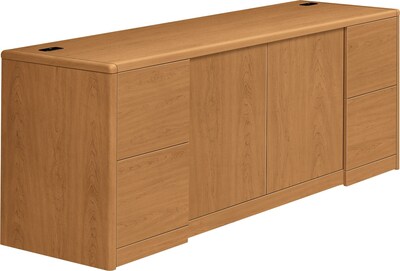 HON® 10700 Series Office Collection in Harvest, Credenza with Doors and Full-Height Pedestals