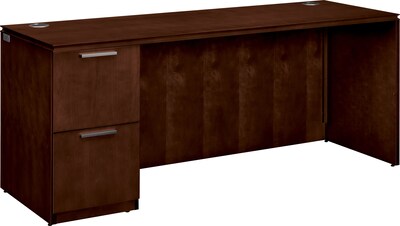HON® Arrive Wood Veneer Base Left Single Pedestal Credenza; 29 1/2H x 72W; Shaker Cherry