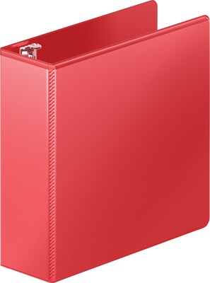 Heavy Duty D-Ring View Binder W/extra Durable Hinge, 3 Capacity, Red