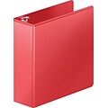 Heavy Duty D-Ring View Binder W/extra Durable Hinge, 3 Capacity, Red