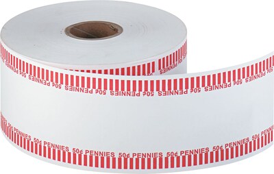 Pap-R Products Automatic Coin Wrapper Rolls for Pennies, White/Red (50001)