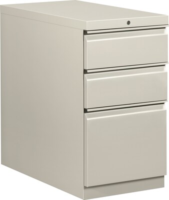 HON® Flagship® 28 7/8D 3 Drawer Mobile Box/Box/File Pedestal; Light Gray; Full Radius Drawer Pull