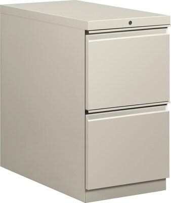 HON® Flagship® 28 7/8D 2 Drawer Mobile File/File Pedestal; Light Gray; Full Radius Drawer Pull