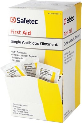 Unimed Single Antibiotic Ointment, Bacitracin Zinc, 144 Packets/Box (SSAB140310)