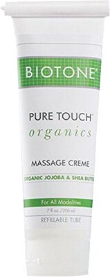 Biotone Pure Touch Organics Massage Creme, Unscented, 7 oz Tube (PTOMC7ZT)