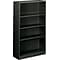 HON Brigade Steel Bookcase, Charcoal, 4-Shelf, 59H