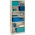 HON Brigade Bookcase, Light Gray, 6-Shelf, 81 1/8H