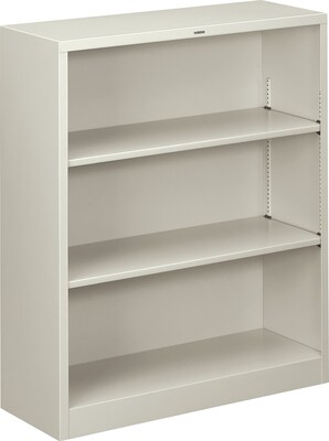 HON Brigade™ 41" 3-Shelf Bookcase with Adjustable Shelves, Gray, Metal (S42ABCQ)