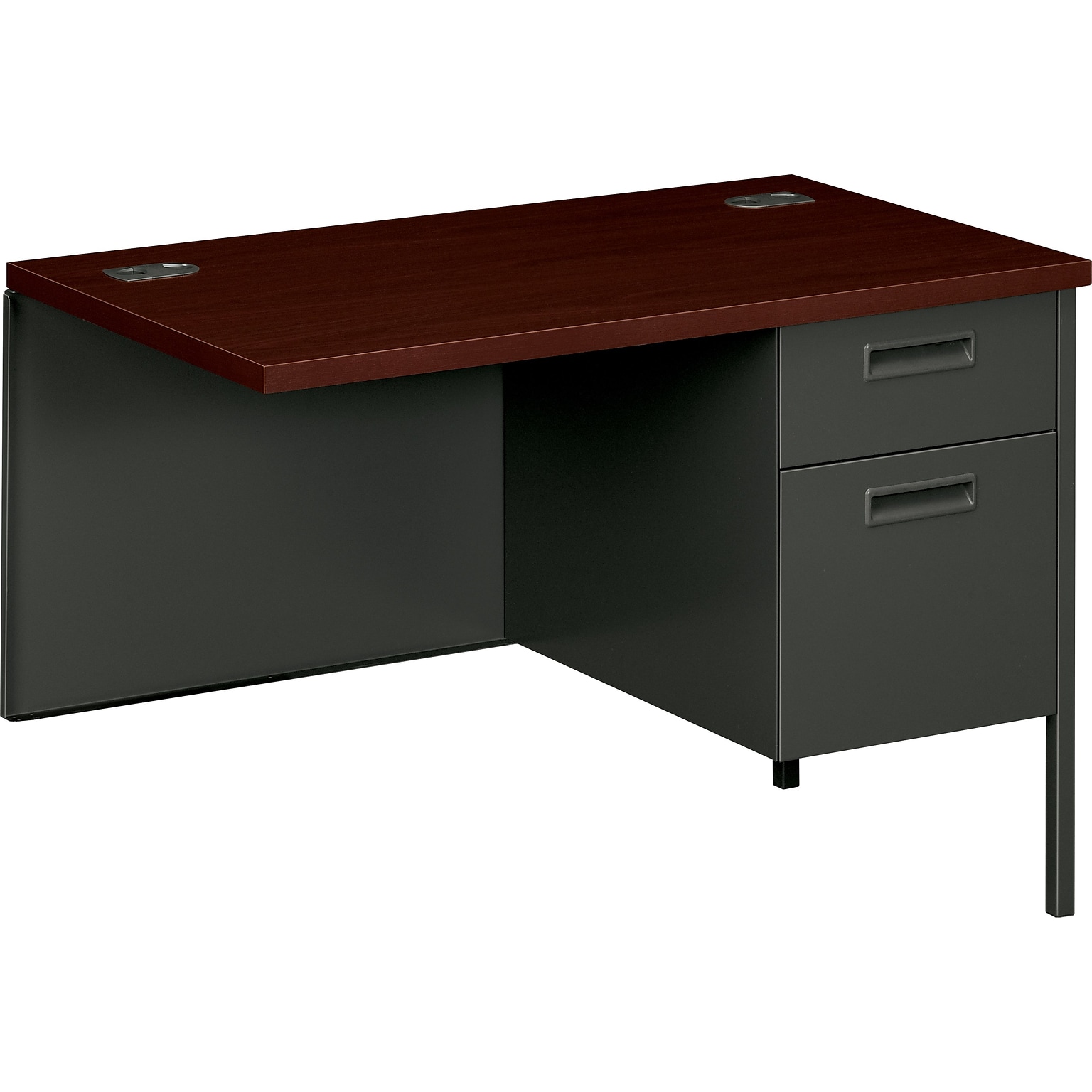 HON® Metro Classic Series Metal Office Suite in Mahogany/Charcoal Finish; Right Return