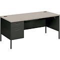 HON® Metro Classic Series; Single Pedestal Desk, Charcoal/Grey, 66x30