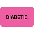 Chart Alert Medical Labels, Diabetic, Fluorescent Pink, 7/8x1-1/2, 500 Labels