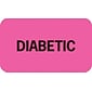 Chart Alert Medical Labels, Diabetic, Fluorescent Pink, 7/8x1-1/2", 500 Labels