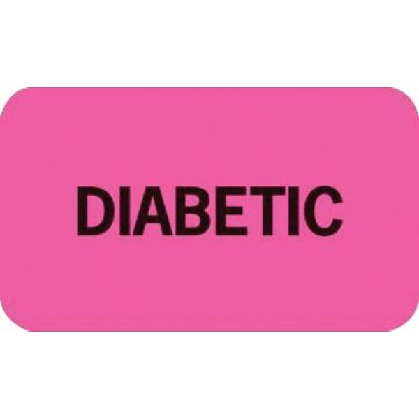 Medical Arts Press® Chart Alert Medical Labels, Diabetic, Fluorescent Pink, 7/8x1-1/2, 500 Labels