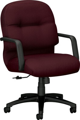 HON Pillow-Soft Managerial/Midback Chair, Fabric, Wine, Seat: 22W x 18 1/2D, Back: 22W x 19.63- 19.63H