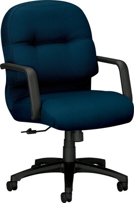 HON Pillow-Soft Managerial/Midback Chair, Fabric, Mariner, Seat: 22W x 18 1/2D, Back: 22W x 19.63- 19.63H