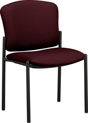 HON® Pagoda® Fan-Back Upholstered Stacking Armless Chairs; Burgundy