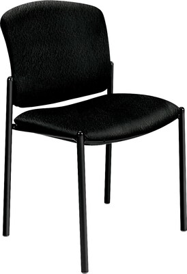 HON® Pagoda® Fan-Back Upholstered Stacking Armless Chairs; Black