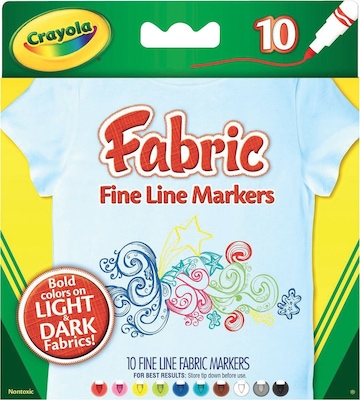 Crayola 588626 Fabric Fine Line Markers 10 Pack - Theodist
