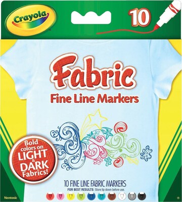 Crayola 588626 Fabric Fine Line Markers 10 Pack - Theodist