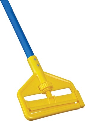 Rubbermaid Invader 60 Fiberglass Wet Mop Handle, Blue/Yellow (FGH14600BL00)