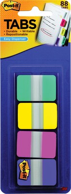 Post-it Tabs, 1 Wide, Solid, Assorted Colors, 88 Tabs/Pack (686-AYPV1IN) | Quill