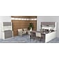 Bestar® Connexion Collection; U-Shaped Desk with Pedestal and Hutch, Sandstone and Slate