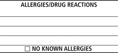 Self-Inking Stock Message Stamps; Allergies/Drug Reactions with Lines