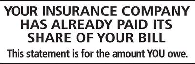 Self-Inking Stock Message Stamps; Your Insurance Company has Already Paid
