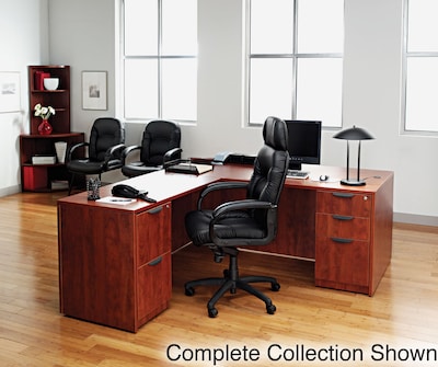 Alera™ Valencia Series Executive Suites in Medium Cherry, Bow Front Desk Shell