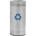 Commercial Zone® Precision Imprinted 360 Steel Recycling Center With Recycler Lid, 25 Gal, 34 x 15 1/2