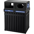 Commercial Zone ArchTec Series Parkview 2 Double Steel Recycling and Trash Center, 50 Gal, Black