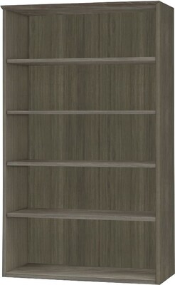 Safco Medina Bookcase, Gray Steel, 5 Shelf, 68H