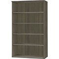 Safco Medina Bookcase, Gray Steel, 5 Shelf, 68H