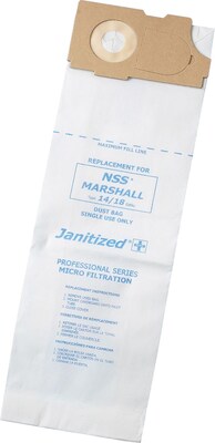 Janitized® Marshall 14/18 Vacuum Bag; 2 Ply, 10/Case