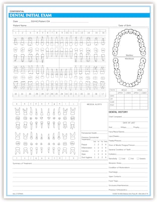 Medical Arts Press® Initial Exam Chart; Rainbow FormFamily™, Dental