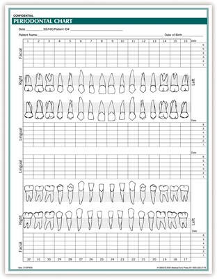 Medical Arts Press® Periodontal Chart; Rainbow FormFamily™, Dental