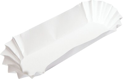 HOFFMASTER Hot Dog Trays, 2H x 6W x 2D, White, 500/Sleeve, 6 Sleeves/Carton