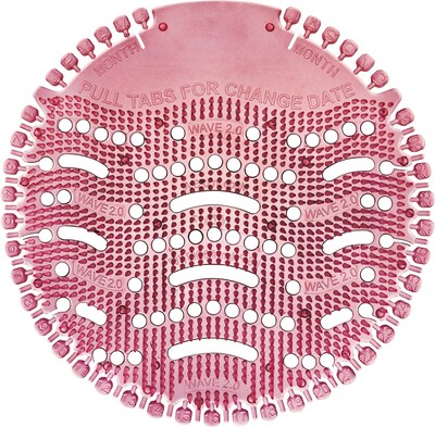 Fresh Products Wave 3D Urinal Screen, Spiced Apple Scent, Red, 10/Pack (FRS3WDS60SAP)
