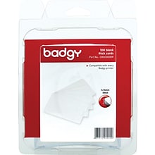 Badgy Thick and Blank PCV Cards, White, 100/Pack (CBGC0030W)