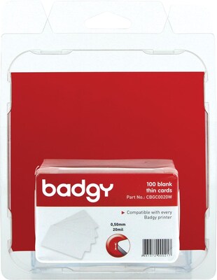 Badgy Blank Thin PVC Cards, White