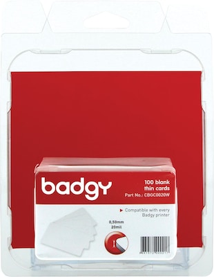 Badgy Blank Thin PVC Cards, White