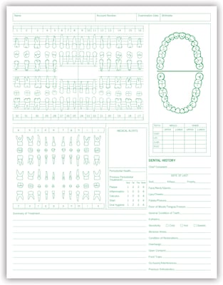 Medical Arts Press® Dental Exam Chart; Vertical