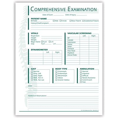 Medical Arts Press® Comprehensive Examination Form