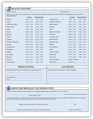 Medical Arts Press Eye Care Registration Form (20571)