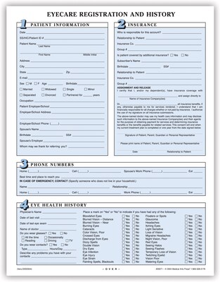 Medical Arts Press Eye Care Registration Form (20571)